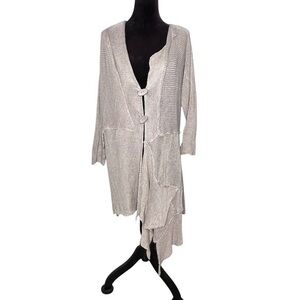 ZUZA BART LAGENLOOK LINEN KNIT CARDIGAN SIZE L